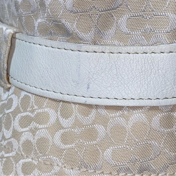 Coach Signature Print Beige and Ivory Bucket Hat Vintage Size P/S - Picture 14 of 14